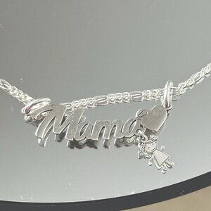 Silver 925 Chain Necklace 20" & Pendant  Mamá Mothers Day Gift